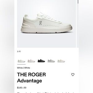 On Running THE ROGER Advantage womens Sneaker in White sz w9